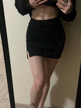 Forever 21 Black Bodycon Mini Skirt with Side Slit